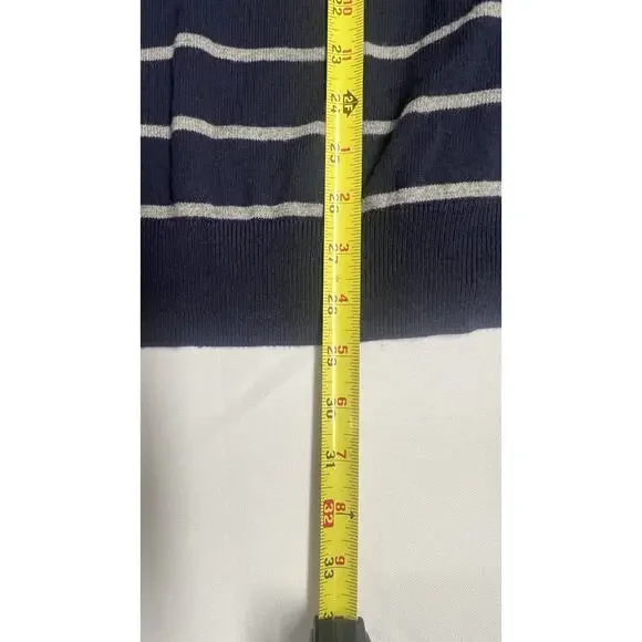 Lot Of 2- J Crew Men's Harbor Cotton Sweaters XL Crewneck Striped Navy Gray - Picture 5 of 10